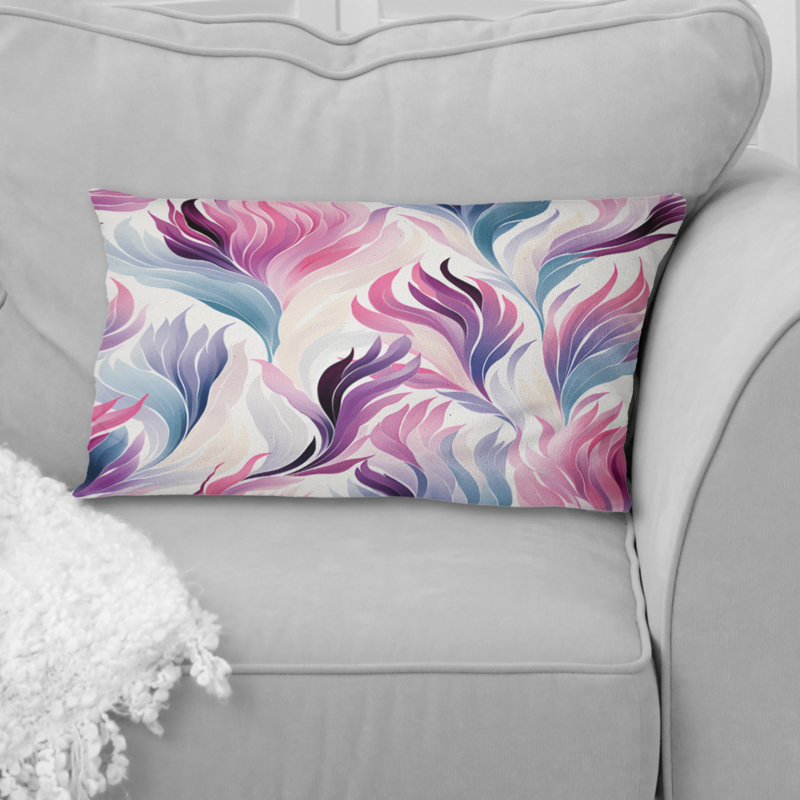 Coussin décoratif imprimé floral Ikat