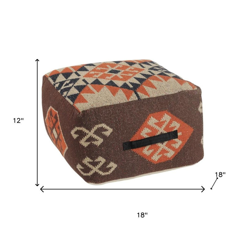 Repose-pieds brun 18 po Tribal
