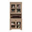 Huche de bibliothèque avec portes en verre, finition brune