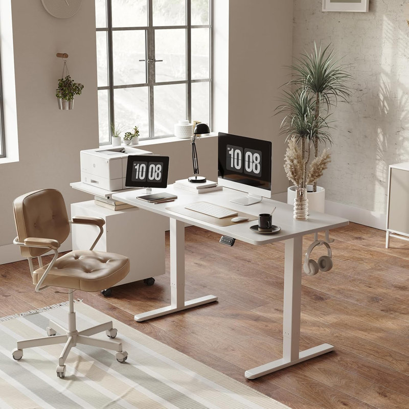 Bureau debout à hauteur ajustable Berrien, H 47,3 po x l 40 po x P 24 po, Blanc
