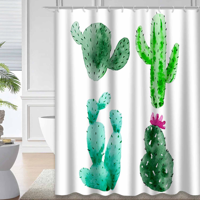 Aquarelle, cactus, plante grasse, botanique, naturel, voeux avec 12 crochets, L 72 po x l 78 po
