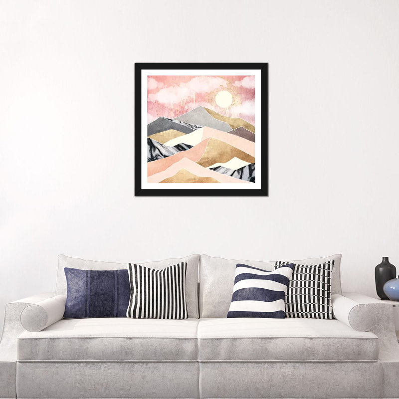 Summer Sun - reproduction d'impression, Blanc, H 24 po x l 24 po x p 1 po, Papier encadré noir