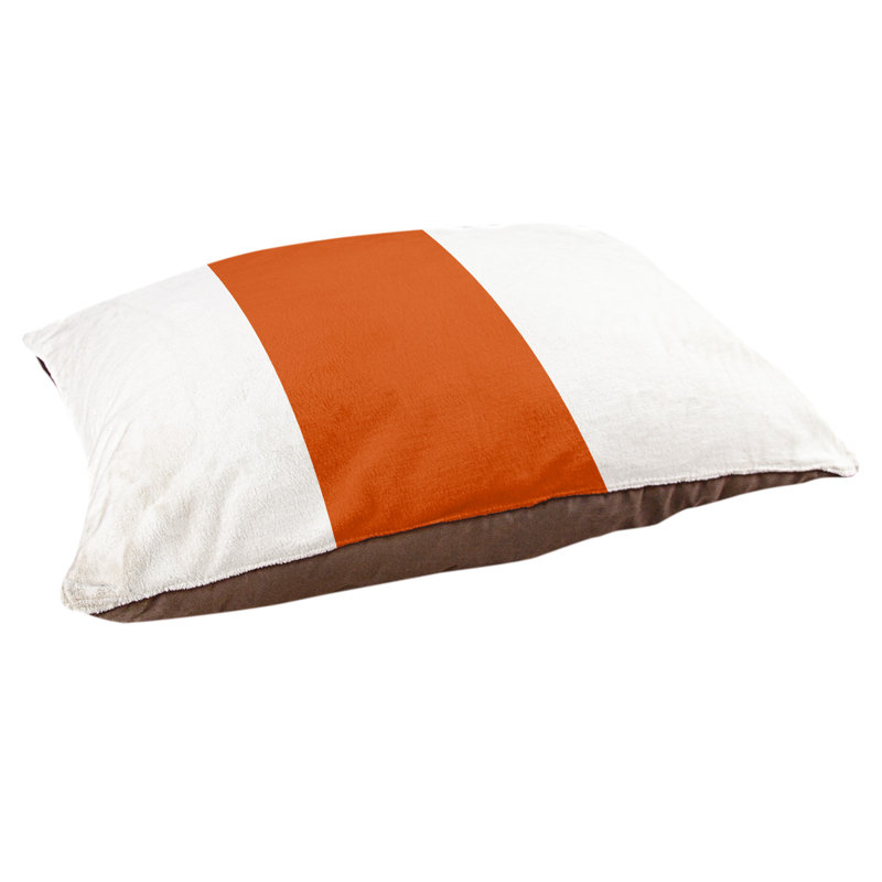Oreiller Syracuse, Grand (l 40 po x P 30 po x H 6,5 po), Blanc / Orange