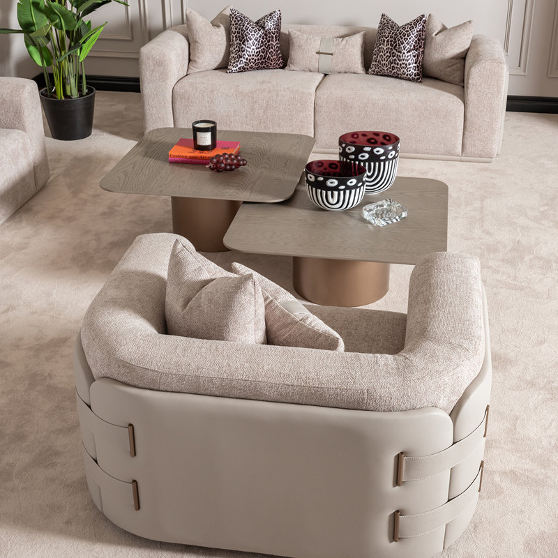 Grande table basse Canberra - Frêne clair, H 18 po x L 40,5 po x l 40,5 po