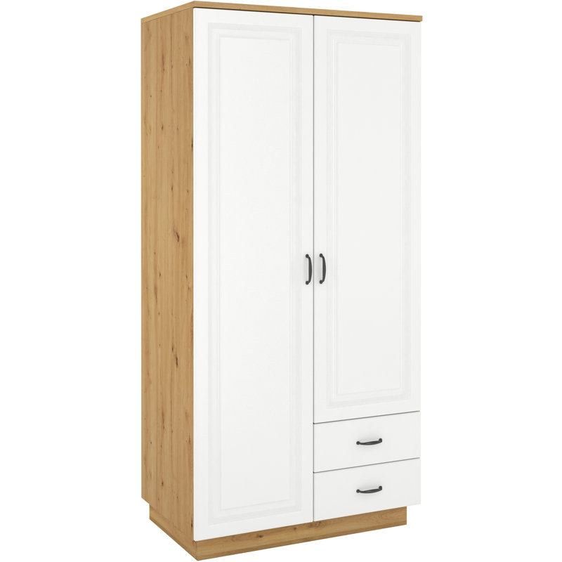 Wilcoxon 2 Door Solid + Manufactured Wood Wardrobe, White