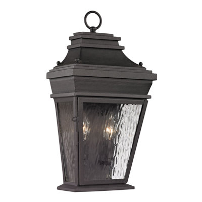 Applique murale d'extérieur forgée 2 lumières de 18 po de hauteur - gris anthracite