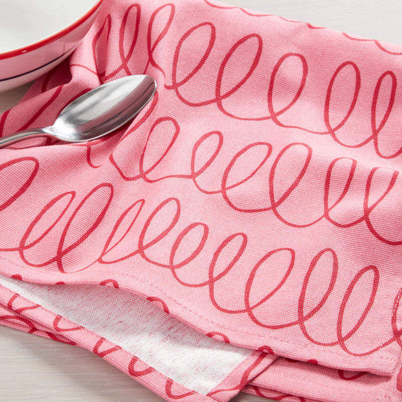 Loop And Dot 100% Cotton Square, Pink Blush
