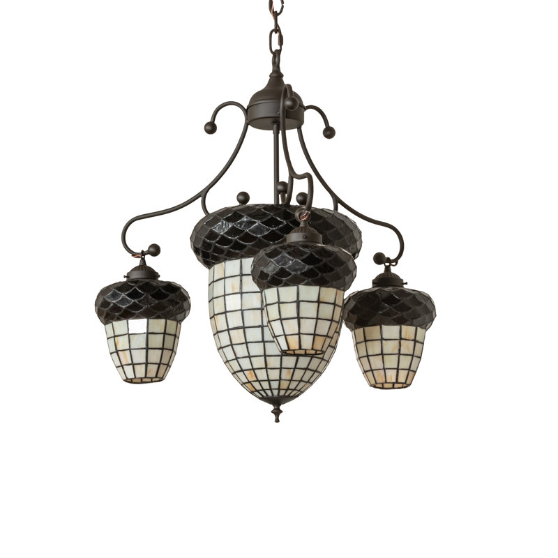 24" Wide Acorn 4 Light Chandelier