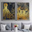 Octopus Ink Gold & Blue I - ensemble de 2 reproductions d'art sur toile encadrées-2126242702-2126242689