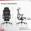 Chaise de bureau ergonomique à haut dossier avec grand soutien lombaire élastique et adaptable avec repose-pieds rétractable Appui-tête 3D ARSS Accoudoir inclinable à 135 ° BIFMA