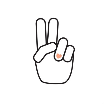 «Phirst Love Peace Out», dessin au trait
