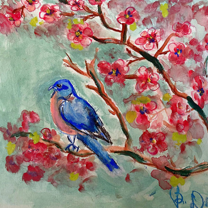 Coussin Cherry Blossoms, 18 po x 18 po