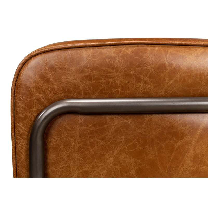Fauteuil demi-tonneau en cuir fleur 28 po Mcafee