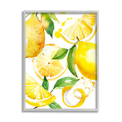 Peinture au citron moderne encadrée sur bois