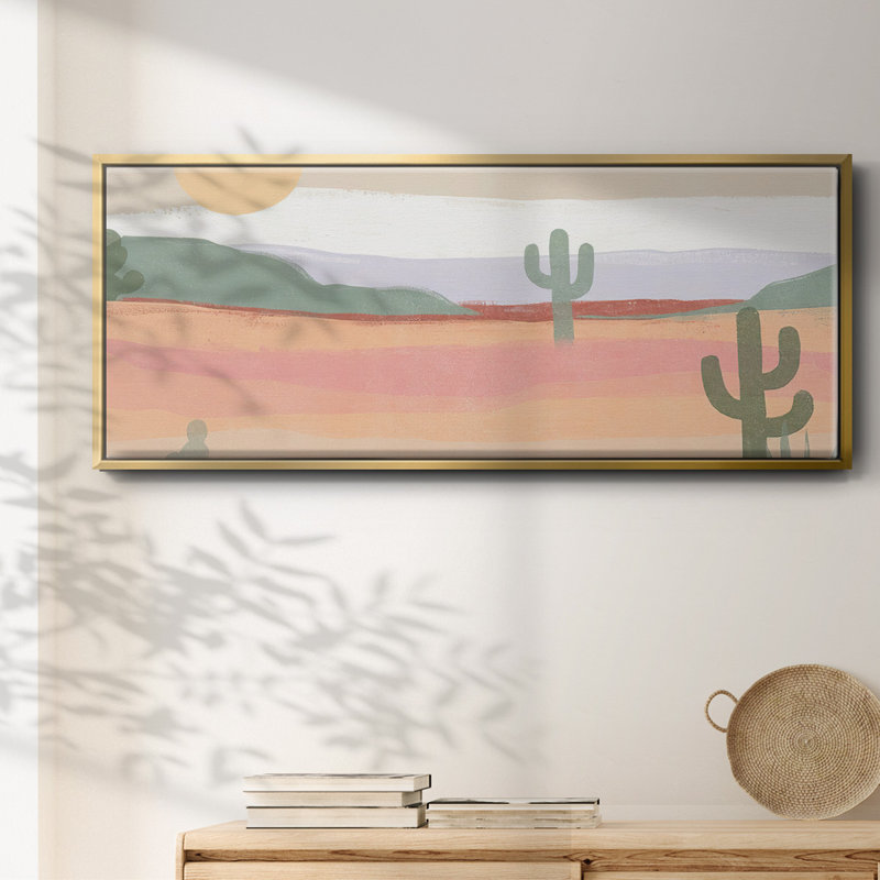 Cactus Plateau II- Framed Canvas, 20" H x 50" W