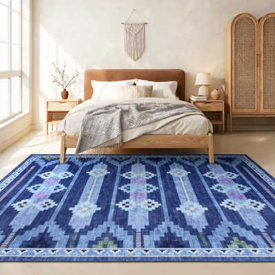 Tapis sud-ouest 5 x 7 po, tapis antidérapant, lavable et antidérapant