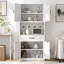 Armoire de rangement 71 po en acier blanc avec grand comptoir