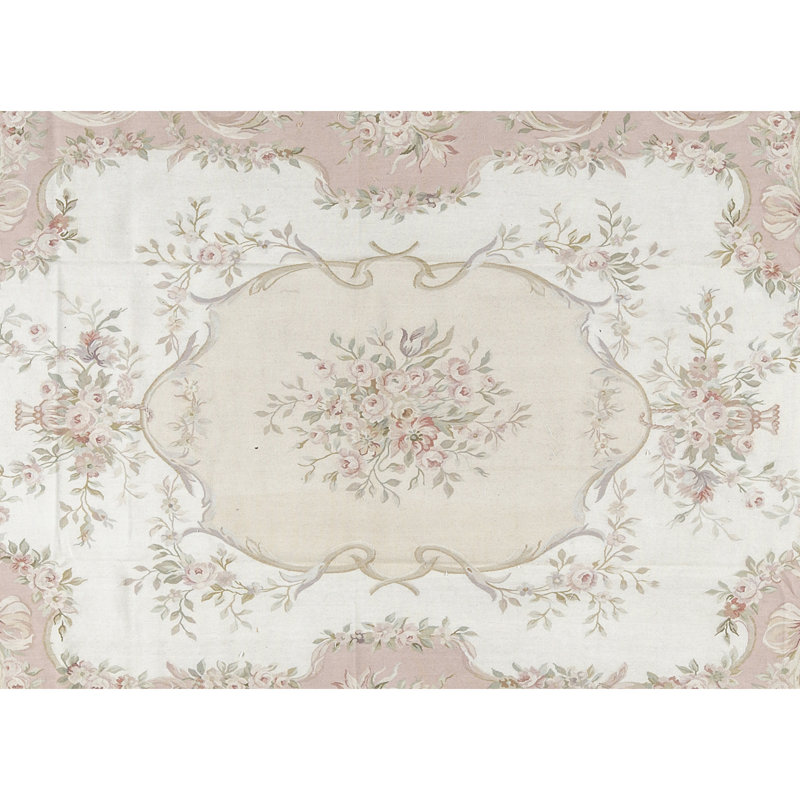 Aubusson Hand Knotted Wool Oriental Area Rug