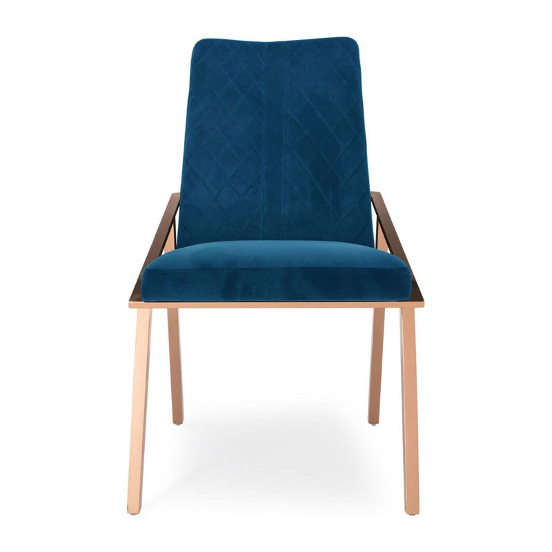 Chaise d'appoint Ingleside, Bleu très foncé, Or rose