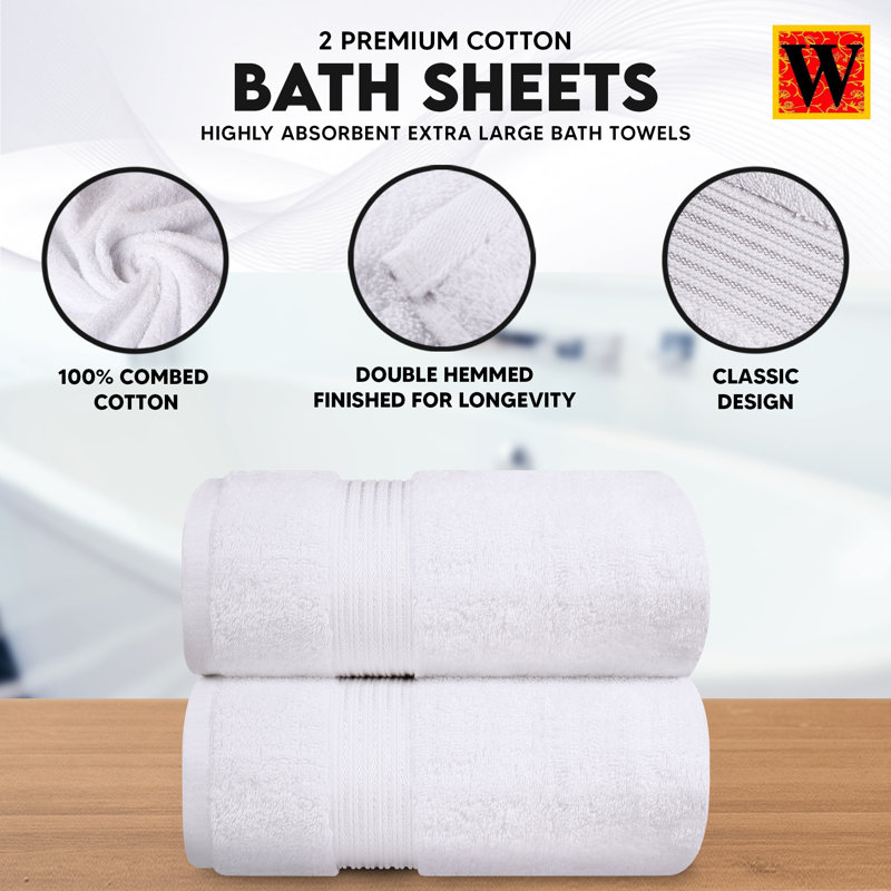 Mashon Cotton Bath Sheet 90x160, White