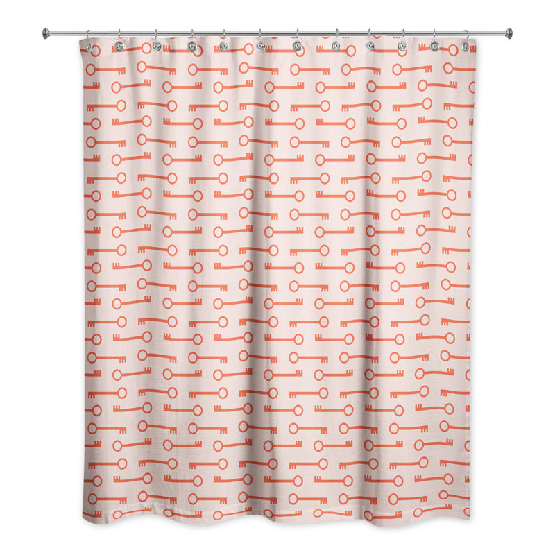 Rideau de douche simple Teo, Rouge / rose