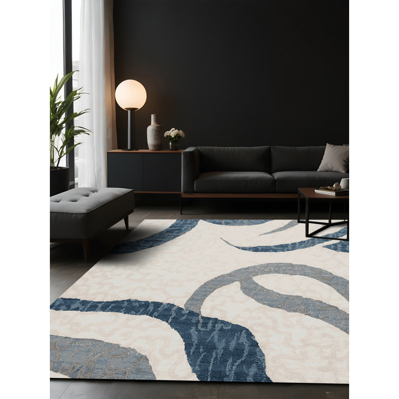 Tapis gris soyeux et moelleux, Carré 4 pi