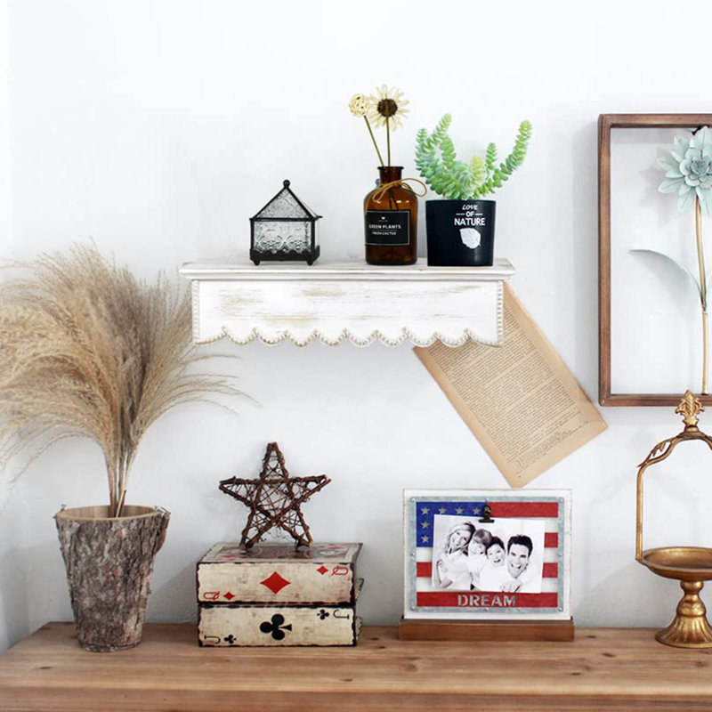 Wiegert Solid Wood Floating Shelf, White
