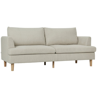 3 Seater Sofa w/ Thick Spring Cushions, 74" Modern Upholstered Couch