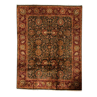 Wool Oriental Area Rug in Green