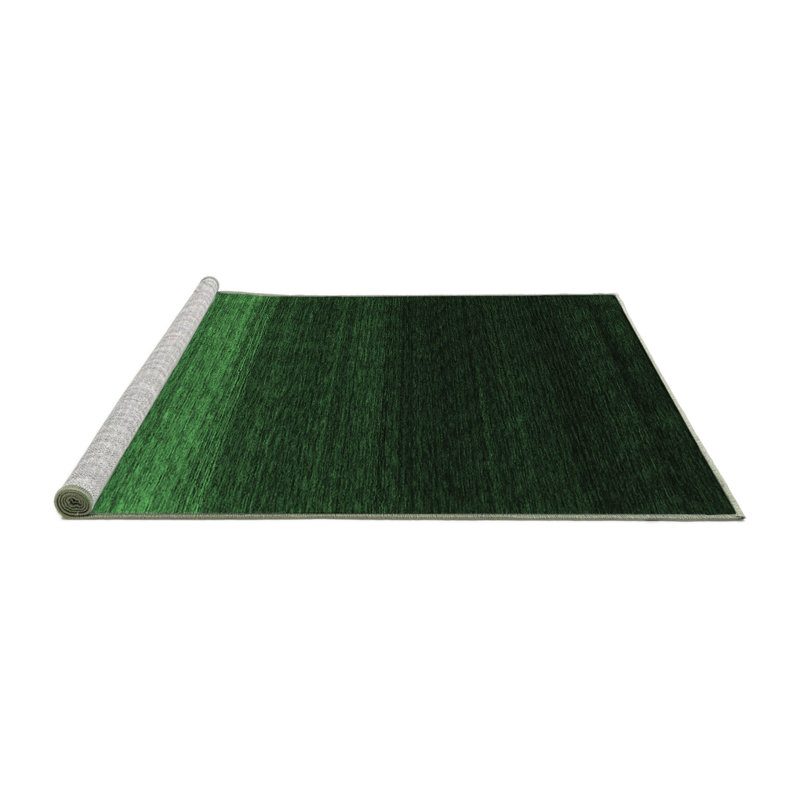 Tapis contemporains vert émeraude lavable à la machine 1790, Rond 8 pi
