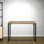 Console Bali Modern avec plateau en bois naturel et pieds en métal noir