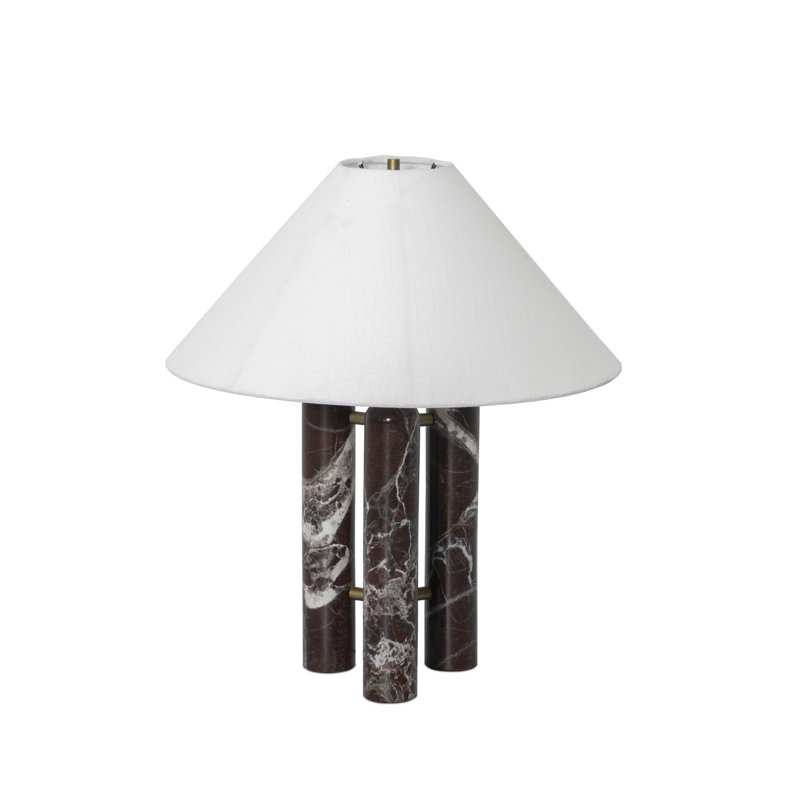 Medici Table Lamp, Silk, Merlot Marble, White