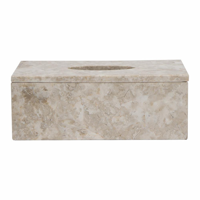 Rectangular Cream Marble Tissue Box Cover