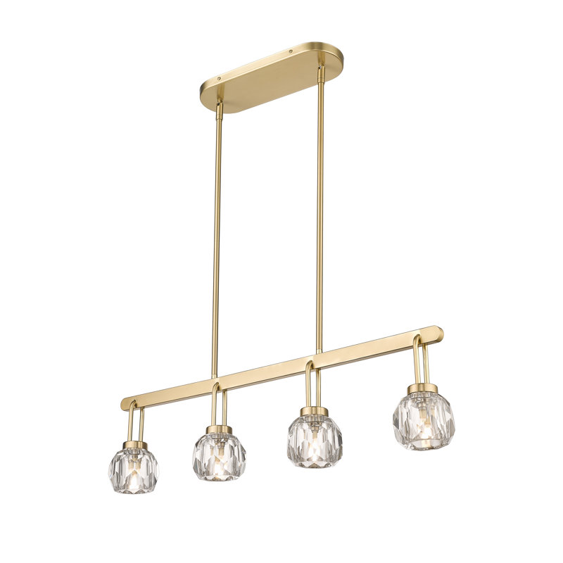 32'' 4-Light Modern Crystal Kitchen Island Pendant 