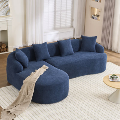 Full Compression Sponge L-Shape Sectional Sofa With Free Pillows, High-Density For Comfortable Apartment Living And Entertaining.