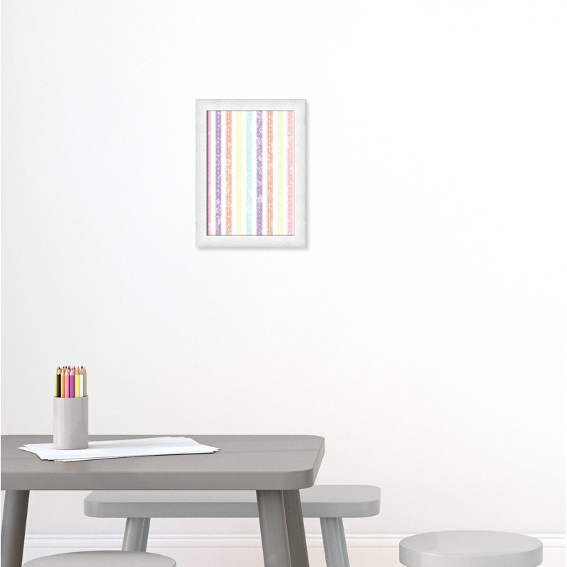 Adhésif décoratif Whimsical Stripe, H 16 po x l 12 po x P 0,625 po, Encadré plat à grain de bois blanc