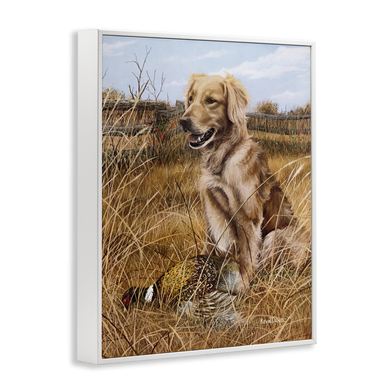  «Hunting Dog & Pheasant», art de la giclée encadrée par Kevin Daniel, H 14 po x l 11 po