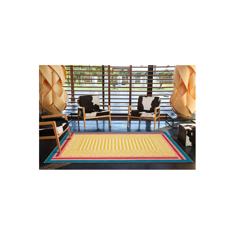 Tapis tissé multicolore Modern, Sous-tapis rectangulaire de 3 pi 3 po x 4 pi 11 po