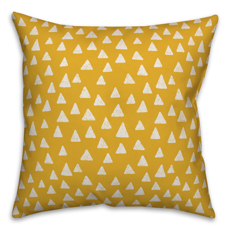 Polka Dots Reversible Throw Pillow, 20" x 20", Yellow/White Geometric 5