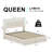 Led Bed Frame With 4 Storage Drawers, Smart Control RGB LED Lights On  Headboard,With Remote Control, Upholstered Adjustable Headbaord-121779646-121779648