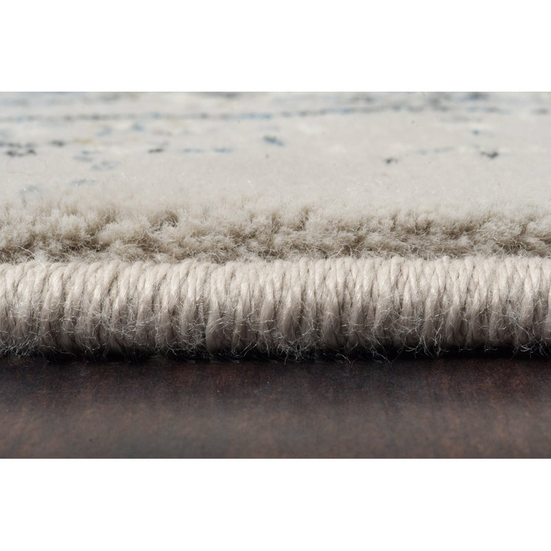 Tapis ovale gris à motif floral Attell, Ovale 2 pi 7 po x 4 pi 7 po