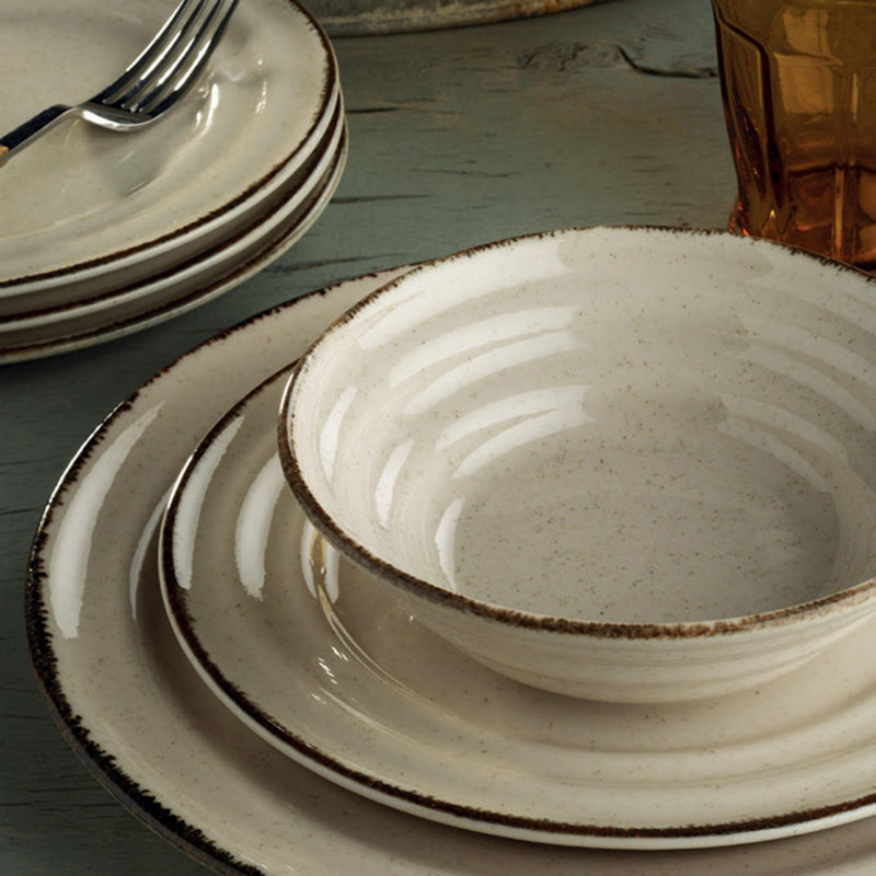 Brabazon 18 Piece Porcelain Dinnerware Set - Service for 6, Cinnamon