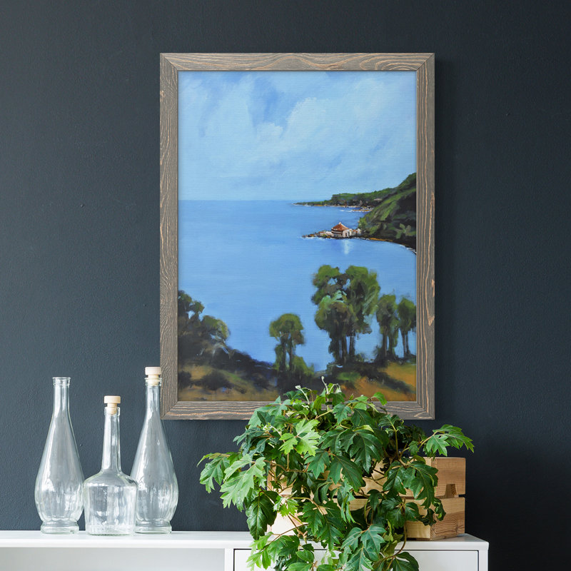 Toile encadrée de qualité supérieure Harbour Side III - prête à être accrochée, Encadré gris, H 28 po x l 38 po x P 1 po