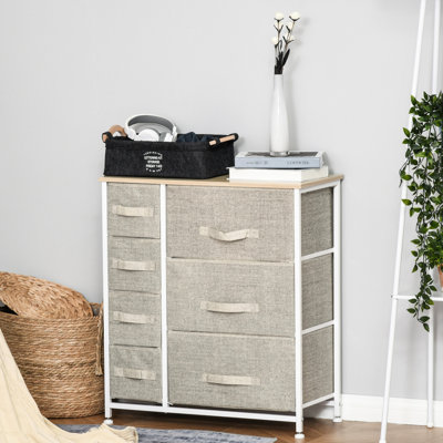 7 armoires-tours de rangement pour commode - gris, bacs en tissu à structure métallique pour la chambre à coucher, placards. Stable avec protection de plancher, beaucoup d'espace, livres, collections. Facile à assembler. L 25 po x P 11,75 po et H 28 po en gris.