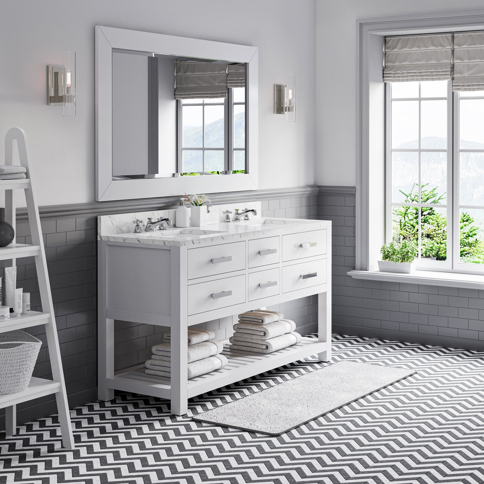 Cronin 60'' Double Bathroom Vanity, Pure White