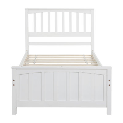Lit plateforme en bois simple, blanc