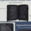 Bagage de cabine rigide de 20 pouces, valise légère en ABS durable avec roulettes pivotantes, verrou TSA intégré, 2 cubes de rangement, bleu-gris