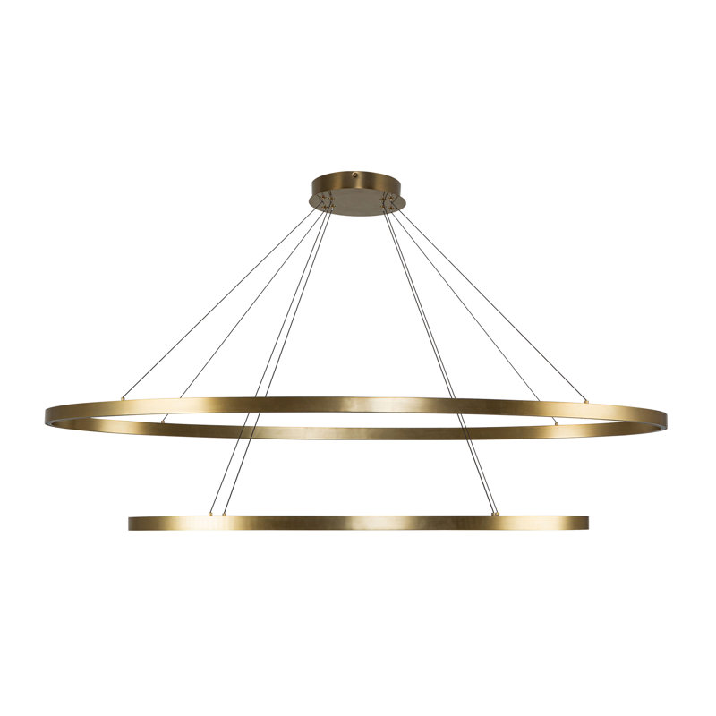 Ovale 2 - Light LED Chandelier, Brushed Gold