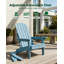 Fauteuil Adirondack d'extérieur avec repose-pieds, dossier réglable à 5 positions et pouf rétractable, chaise berçante de patio à dossier haut, matériau HIPS robuste avec finition imitation bois, capacité de charge de 181 kg, bleu-383076161