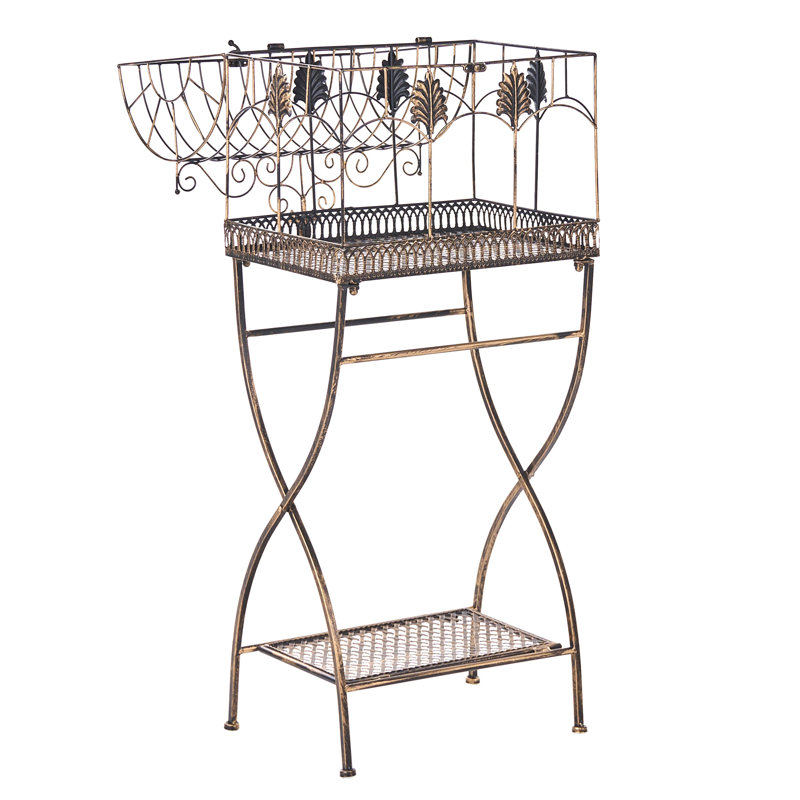 43cm W Iron Shelving Unit, Black